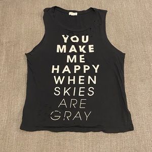 Black Distressed Sunshine Tank